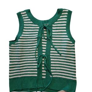 Emerald Striped Knit Tank Top